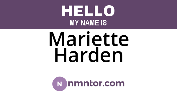 Mariette Harden
