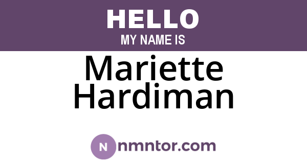 Mariette Hardiman
