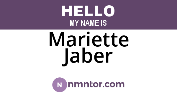 Mariette Jaber