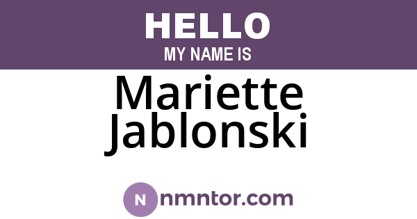 Mariette Jablonski