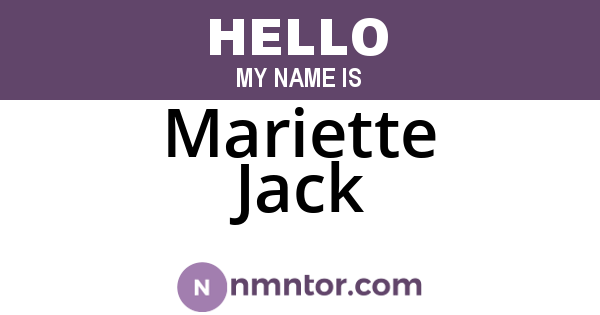 Mariette Jack