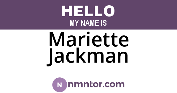 Mariette Jackman