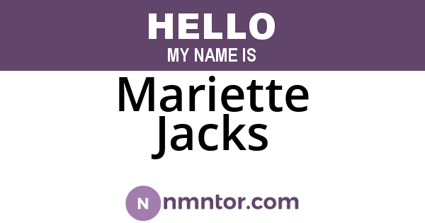 Mariette Jacks