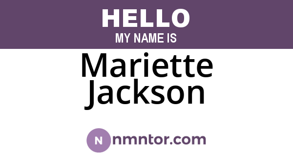 Mariette Jackson