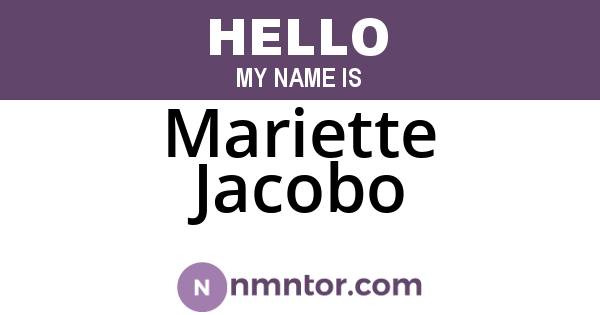 Mariette Jacobo