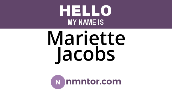 Mariette Jacobs
