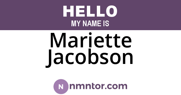 Mariette Jacobson