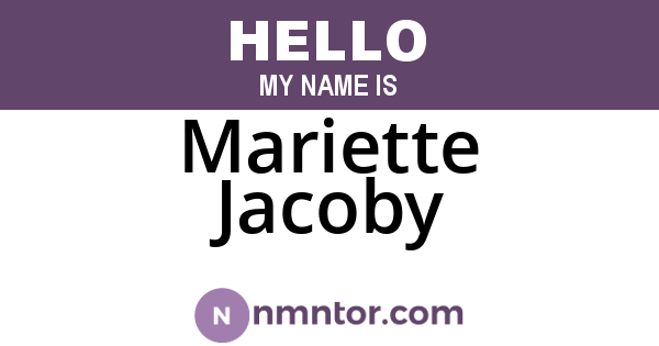 Mariette Jacoby