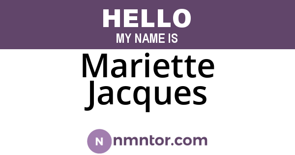 Mariette Jacques