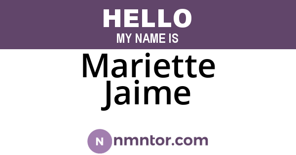 Mariette Jaime