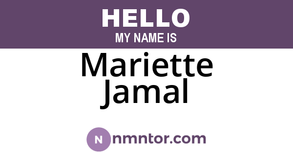 Mariette Jamal