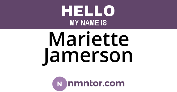 Mariette Jamerson