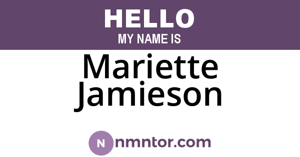 Mariette Jamieson