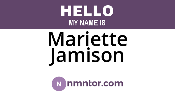 Mariette Jamison
