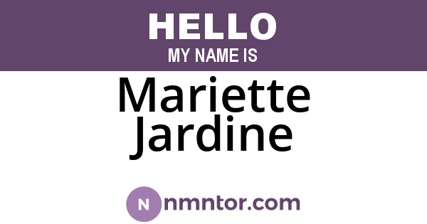 Mariette Jardine
