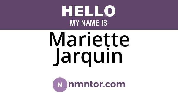 Mariette Jarquin