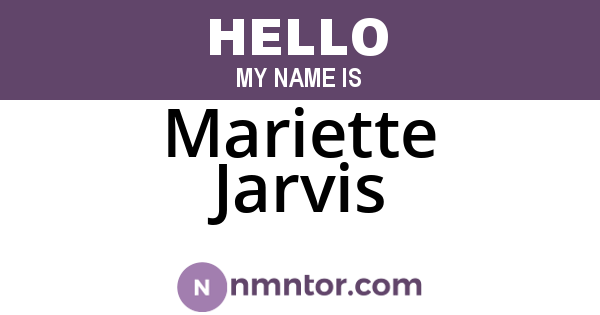 Mariette Jarvis