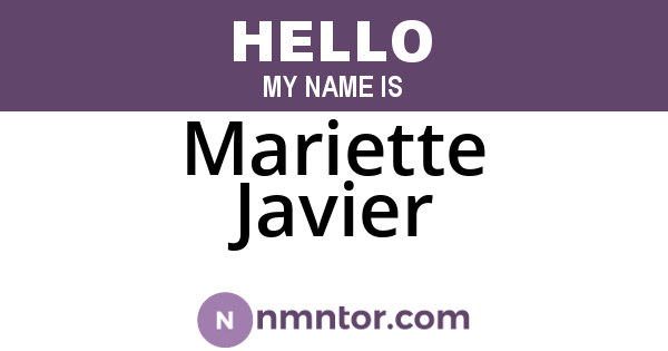 Mariette Javier