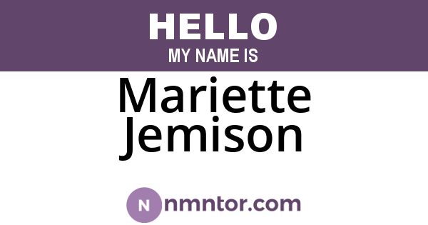 Mariette Jemison
