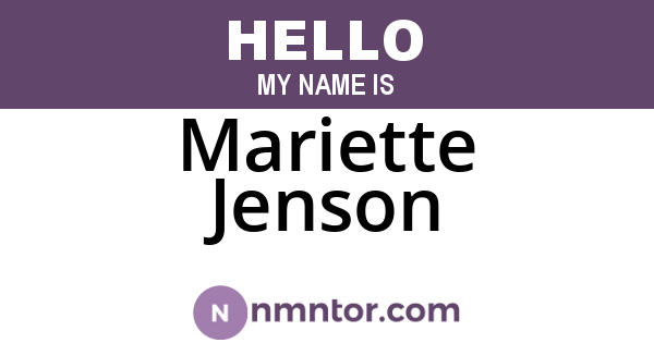 Mariette Jenson