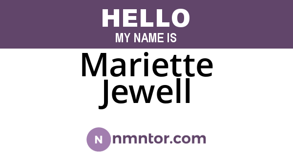 Mariette Jewell