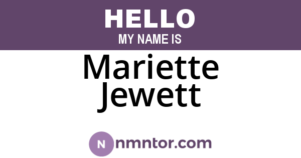 Mariette Jewett
