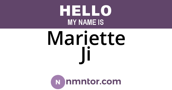 Mariette Ji