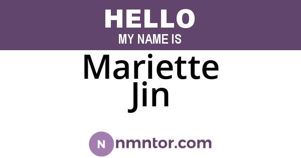 Mariette Jin