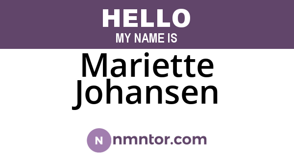 Mariette Johansen