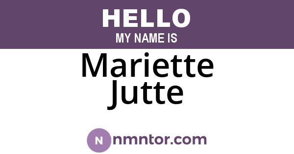 Mariette Jutte