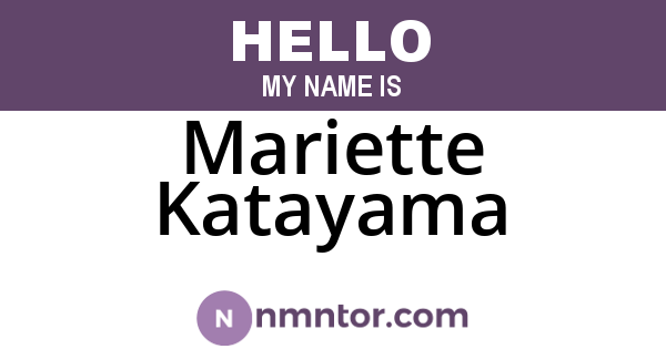 Mariette Katayama