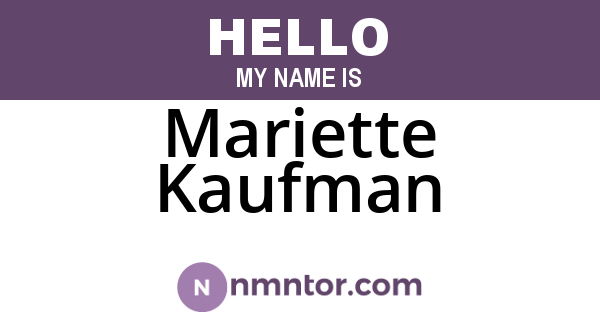 Mariette Kaufman