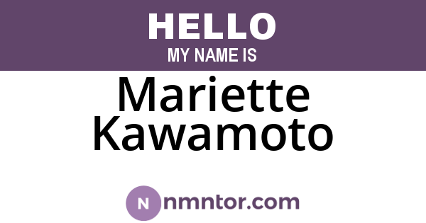 Mariette Kawamoto