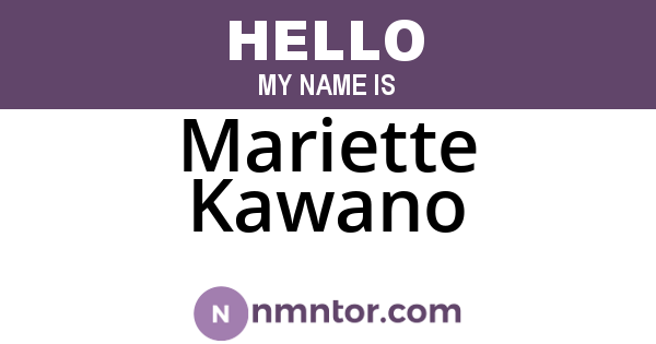 Mariette Kawano