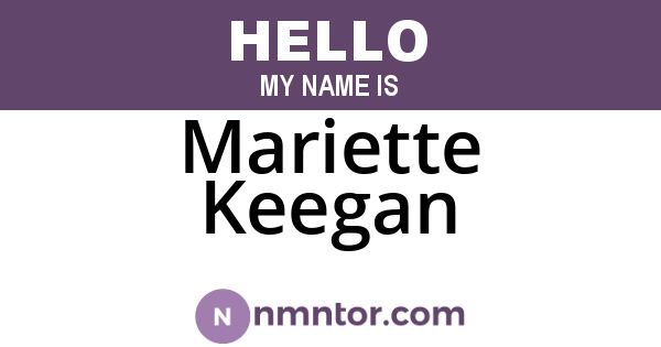 Mariette Keegan