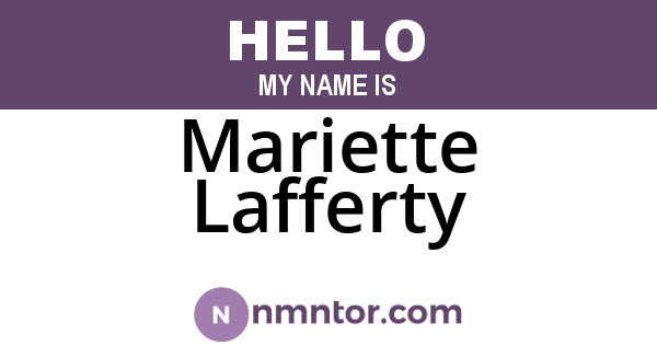 Mariette Lafferty