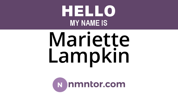 Mariette Lampkin