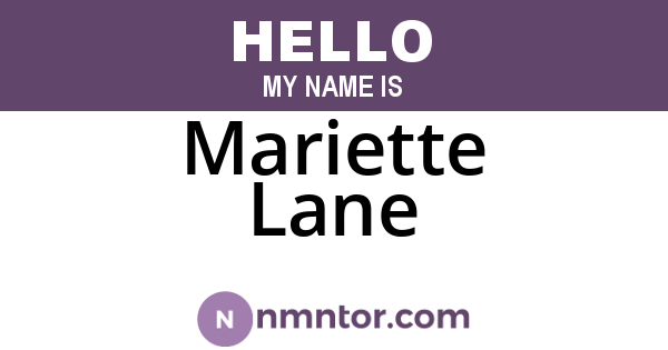 Mariette Lane