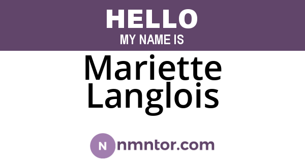 Mariette Langlois