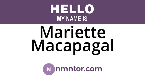 Mariette Macapagal