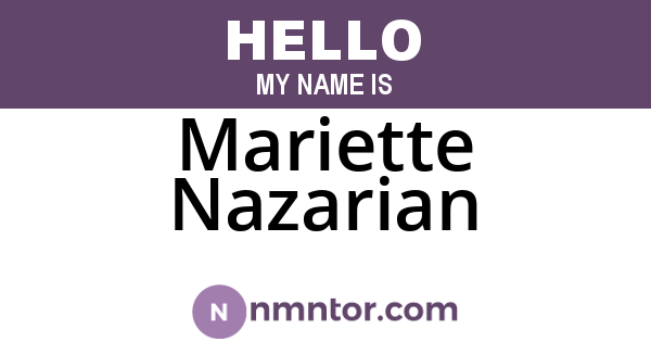 Mariette Nazarian