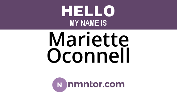 Mariette Oconnell