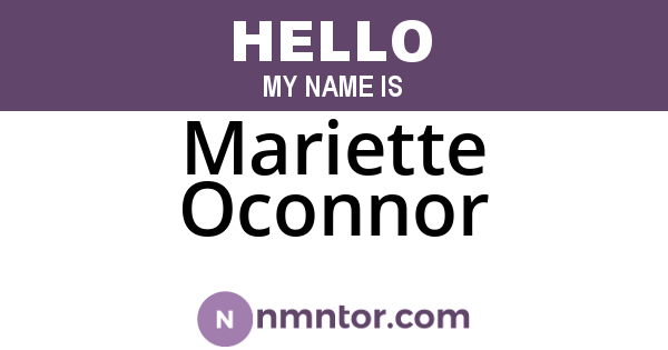 Mariette Oconnor