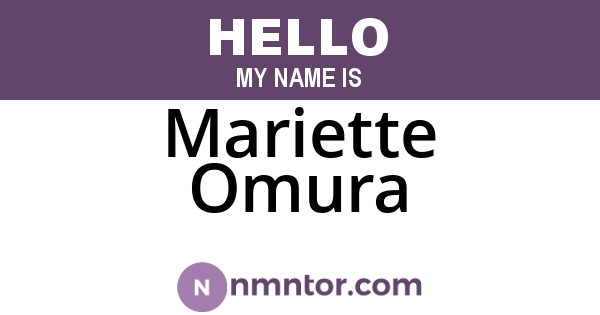 Mariette Omura