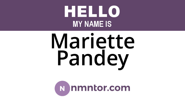 Mariette Pandey