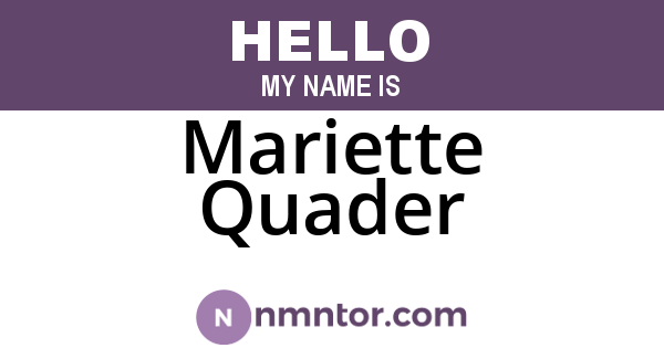 Mariette Quader