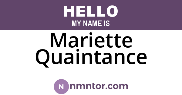 Mariette Quaintance