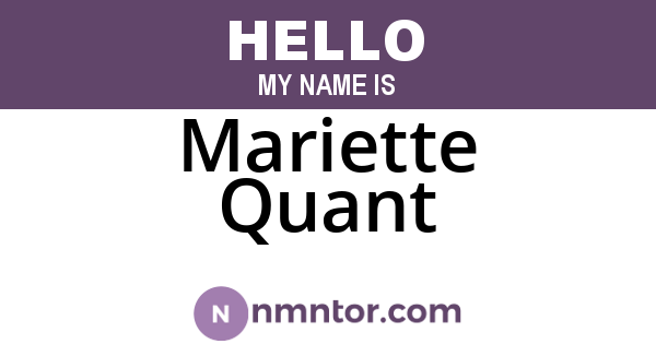 Mariette Quant