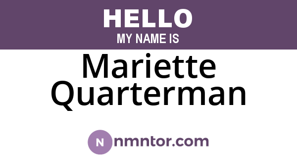 Mariette Quarterman