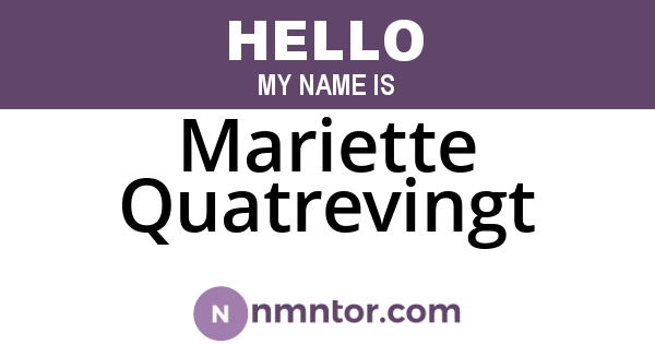 Mariette Quatrevingt